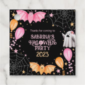 Leuke Bats en Geesten Pastel Halloween Party Bedankjes Labels (Voorkant)