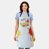 Leuke BBQ Leuke Whimsical Hamburger Hotdog Eenvoud Schort (Gedragen)