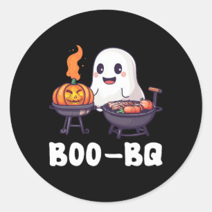 Leuke BBQ Recreatie Boo Ghost Halloween bijpassend Ronde Sticker