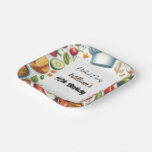 Leuke BBQ Taco Chef Soep Potluck Party 40e Verjaar Papieren Bordje (Gebogen)