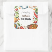 Leuke BBQ Taco Chef Soep Potluck Party 40e Verjaar Vierkante Sticker (Tas)