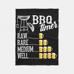 Leuke Bbq-timer Rauw Zeldzaam Medium Goed Grappig Fleece Deken