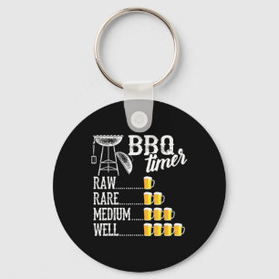 Leuke Bbq-timer Rauw Zeldzaam Medium Goed Grappig Sleutelhanger
