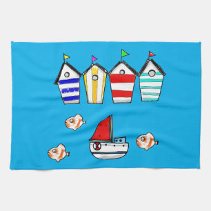 Leuke Beach House & zee Boat Theedoek