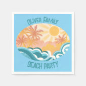 Leuke  Beach Waves Sunshine Blue Surf Party Servet (Voorkant)