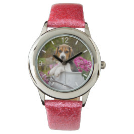 Leuke Beagle Dog Puppy Churn Strapwatch wijzerplaa Horloge
