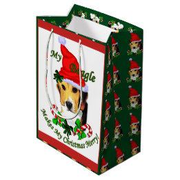 Leuke Beagle Kerstmis Merry Medium Cadeauzakje