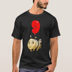 Leuke Bee 9e Verjaardag Kinder Balloon Party T-shirt