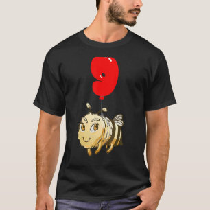 Leuke Bee 9e Verjaardag Kinder Balloon Party T-shirt