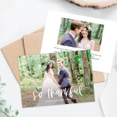 Leuke belettering Bewerkbare kleur bruiloft Bedankkaart