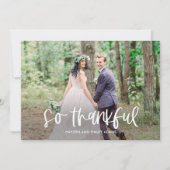 Leuke belettering Bewerkbare kleur bruiloft Bedankkaart (Voorkant)