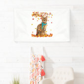 Leuke Bengaalse Thanksgiving Herfst Cat Lover Gift Spandoek (Insitu)