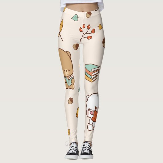 Leuke beren met boeken leggings (Voorkant)