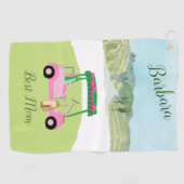 Leuke Beste Mam Golfkar Schilderachtig Naam Golfhanddoek (Horizontaal)