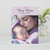 Leuke Beste Moeder Sentimentele Moeder en Baby Gro Kaart (Staand voorkant)