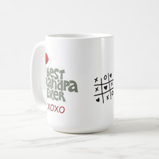 Leuke beste opa ooit kerstmuts kerst Mok (Voorkant links)