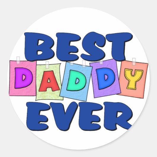 Leuke beste papa OOIT Ronde Sticker (Voorkant)