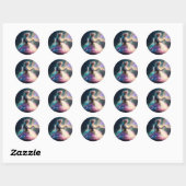 Leuke betoverde fee prinses ronde sticker (Vel)