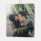 Leuke betrokken scriptfoto keramisch ornament (Links)