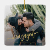 Leuke betrokken scriptfoto keramisch ornament (Achterkant)