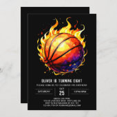 Leuke bewerkbare elegante basketbal verjaardag kaart (Voorkant / Achterkant)