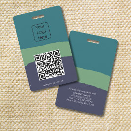 Leuke bewerkbare kleuren QR Code & Logo ID Badge