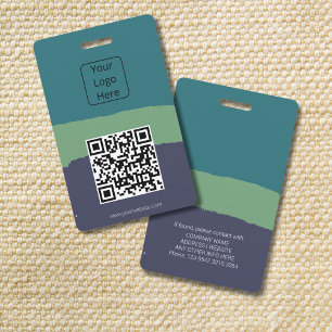 Leuke bewerkbare kleuren QR-code & logo ID-badge Badge