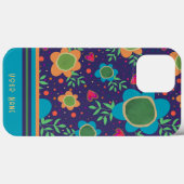 Leuke Big Blue Flowers Patroon Inspirivity Case-Mate iPhone Case (Achterkant (horizontaal))