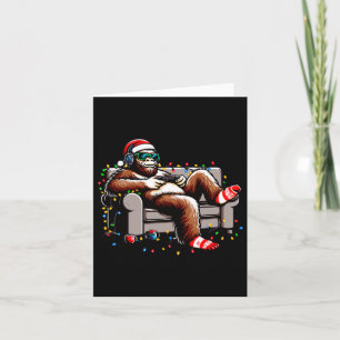 Leuke Bigfoot Gamer Kerstmis Sasquatch Xmas Geloof Kaart