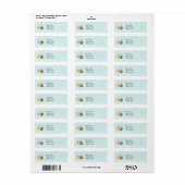 Leuke bij; Blauwgroen damast patroon Etiket (Full Sheet)