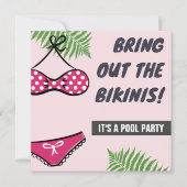 Leuke Bikini Bachelorette Pool Party uitnodiging (Voorkant)