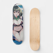 Leuke bikini dragen anime meisje skateboard (Voorkant)