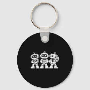 Leuke binaire robots 01 10 11 schattige codeerrobo sleutelhanger