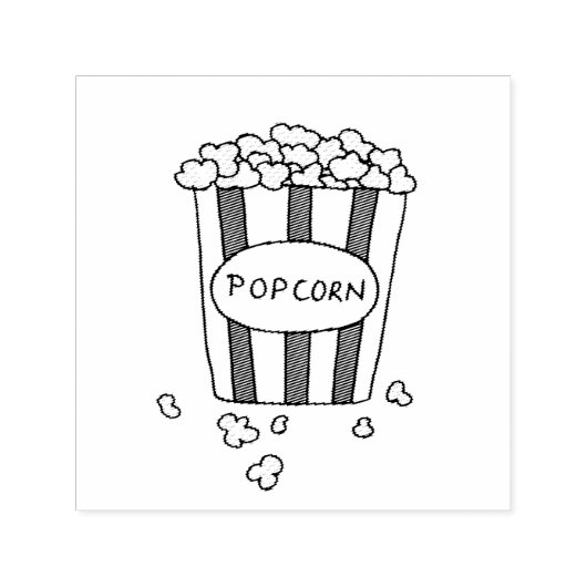 Leuke bioscoop Popcorn Crafty Projects Zelfinktende Stempel (Design)