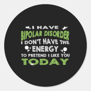 Leuke bipolaire stoornis bipolair bewustzijn menta ronde sticker