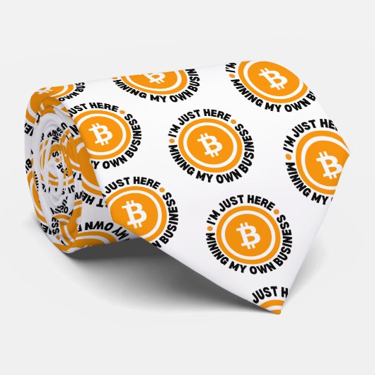 Leuke Bitcoin GEWOON MINING MIJN EIGEN BEDRIJF Cry Stropdas (Opgerold)