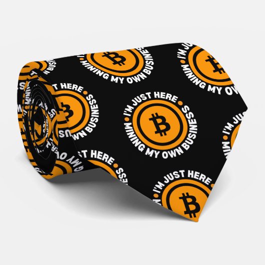Leuke Bitcoin GEWOON MINING MIJN EIGEN BEDRIJF Cry Stropdas (Opgerold)
