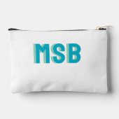 Leuke Blauw Groene Schaduw Blok Monogram, Op Maat  Etui (Achterkant)