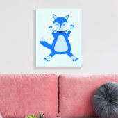 Leuke blauwe baby jongen vos canvas afdruk (Insitu (Woonkamer))