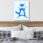 Leuke blauwe baby jongen vos canvas afdruk (Insitu (Slaapkamer))