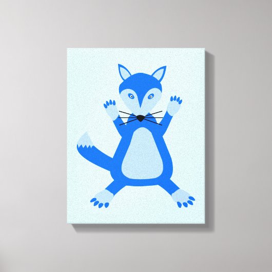 Leuke blauwe baby jongen vos canvas afdruk (Voorkant)