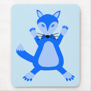 Leuke blauwe baby jongen vos muismat