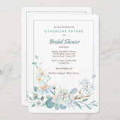 Leuke Blauwe Bloemen Uitnodiging (Voorkant / Achterkant)