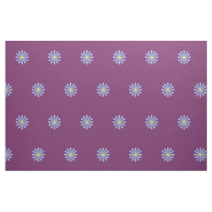 Leuke Blauwe Bloemenpatroon op Druif Paars Stof
