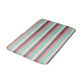 Leuke blauwe bruine strepen badmat (Gekanteld)