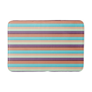 Leuke blauwe bruine strepen badmat