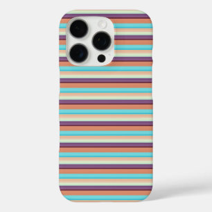Leuke blauwe bruine strepen iPhone 16 pro hoesje