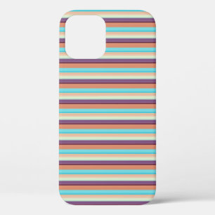Leuke blauwe bruine strepen  iPhone 12 pro hoesje