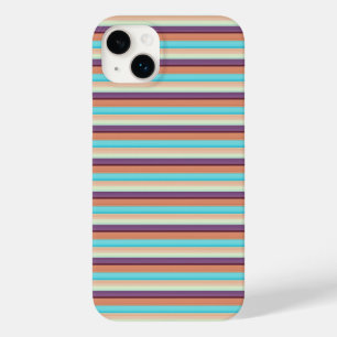 Leuke blauwe bruine strepen Case-Mate iPhone 14 plus hoesje