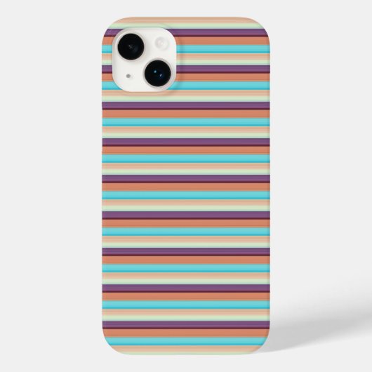 Leuke blauwe bruine strepen Case-Mate iPhone case (Achterkant)